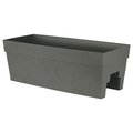 Dcn Plastic Inc DCN Plastic DCN352704 27 in. Self Watering Rail Planter Slate DCN352704